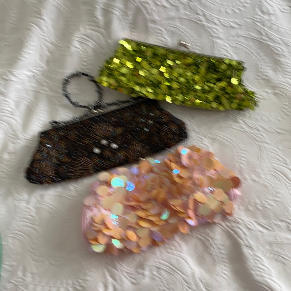 Three beaded bags